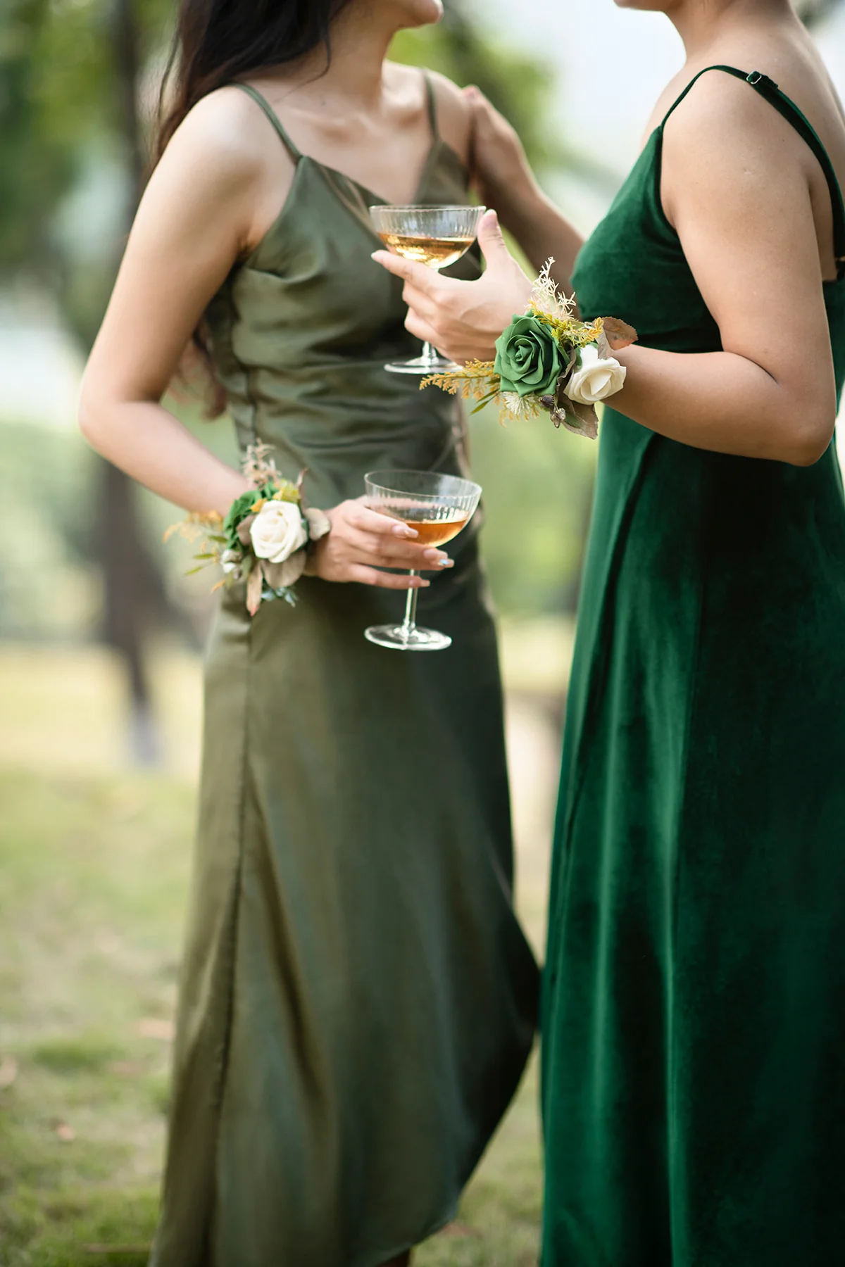 Wrist Corsages in Emerald & Tawny Beige | Clearance - Image 2