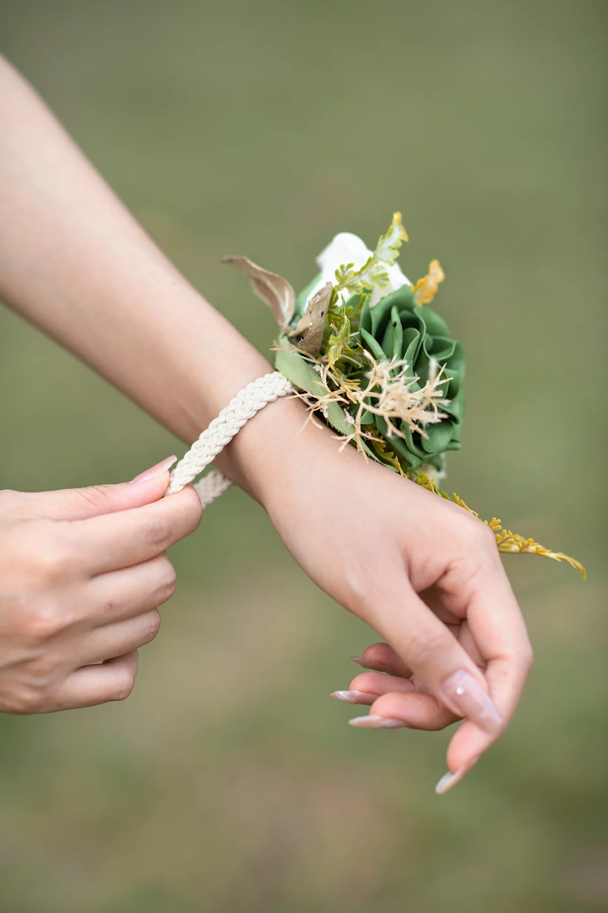 Wrist Corsages in Emerald & Tawny Beige | Clearance - Image 4