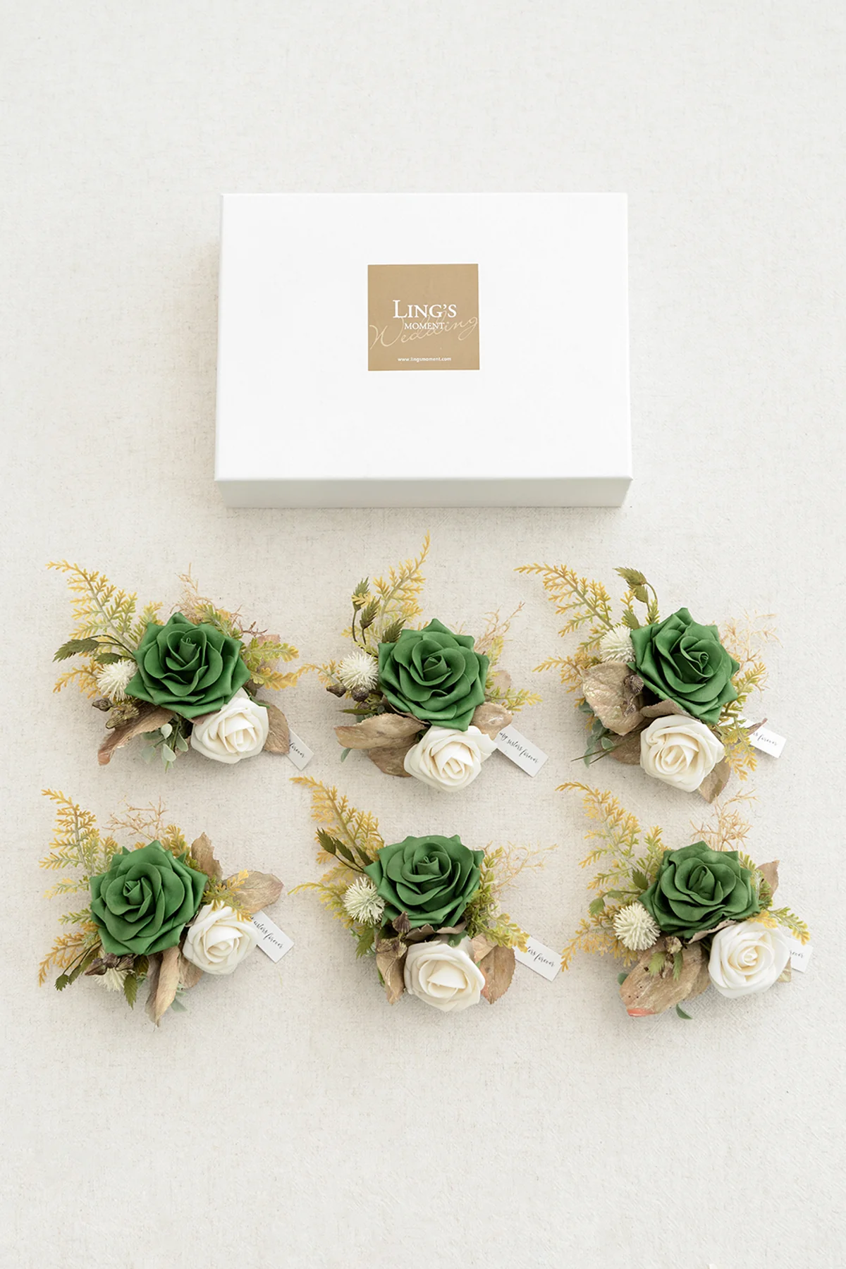 Wrist Corsages in Emerald & Tawny Beige | Clearance - Image 5