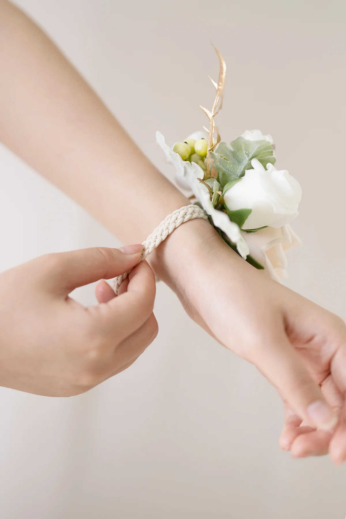 Wrist Corsages in Ivory & Cream - Image 5