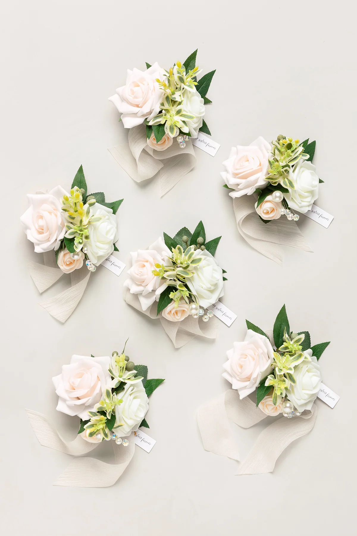Wrist Corsages in Ivory & Cream - Image 7
