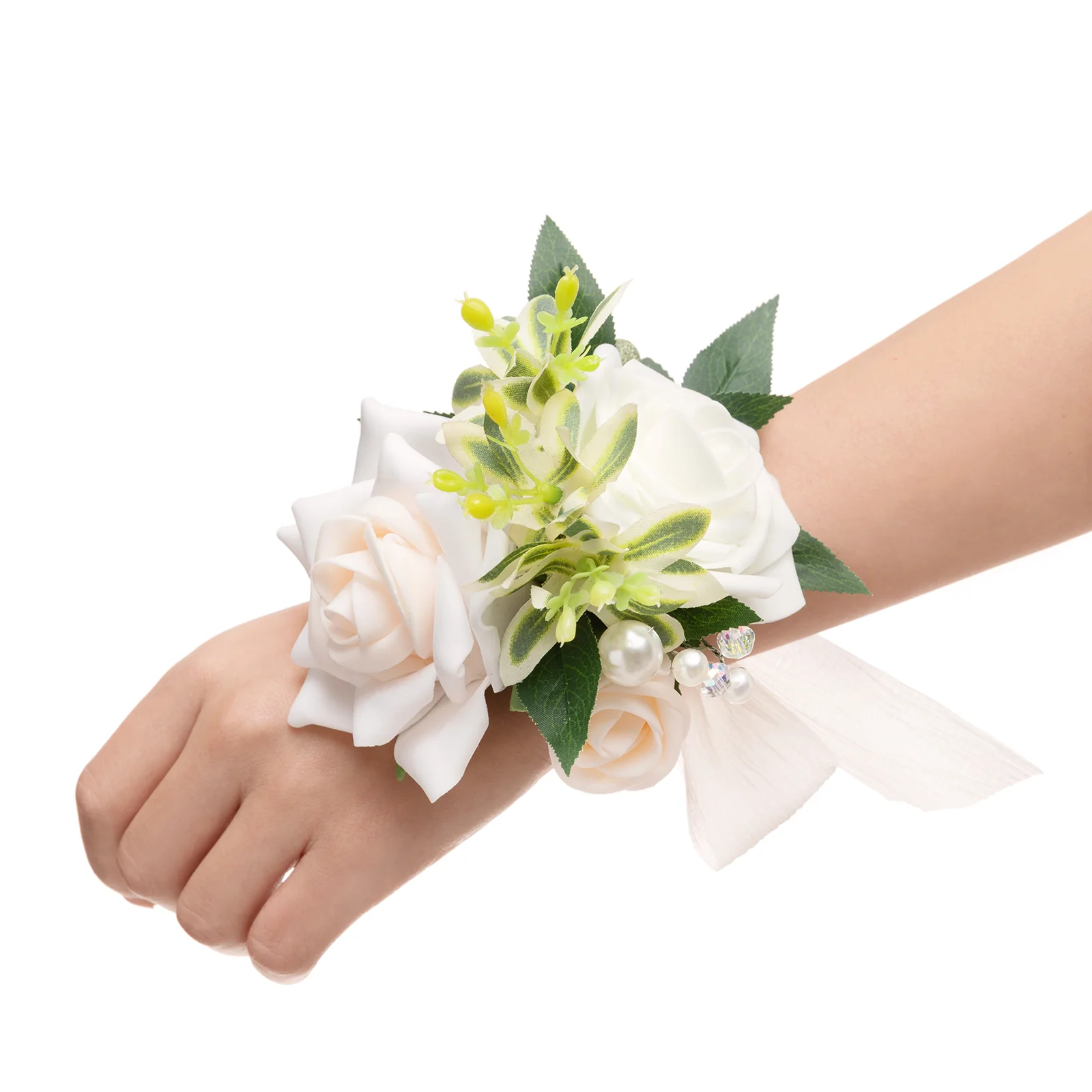 Wrist Corsages in Ivory & Cream (Set of 2) - Image 3