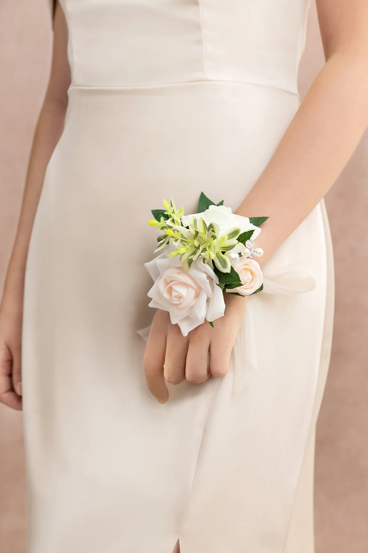 Wrist Corsages in Ivory & Cream (Set of 2) - Image 4