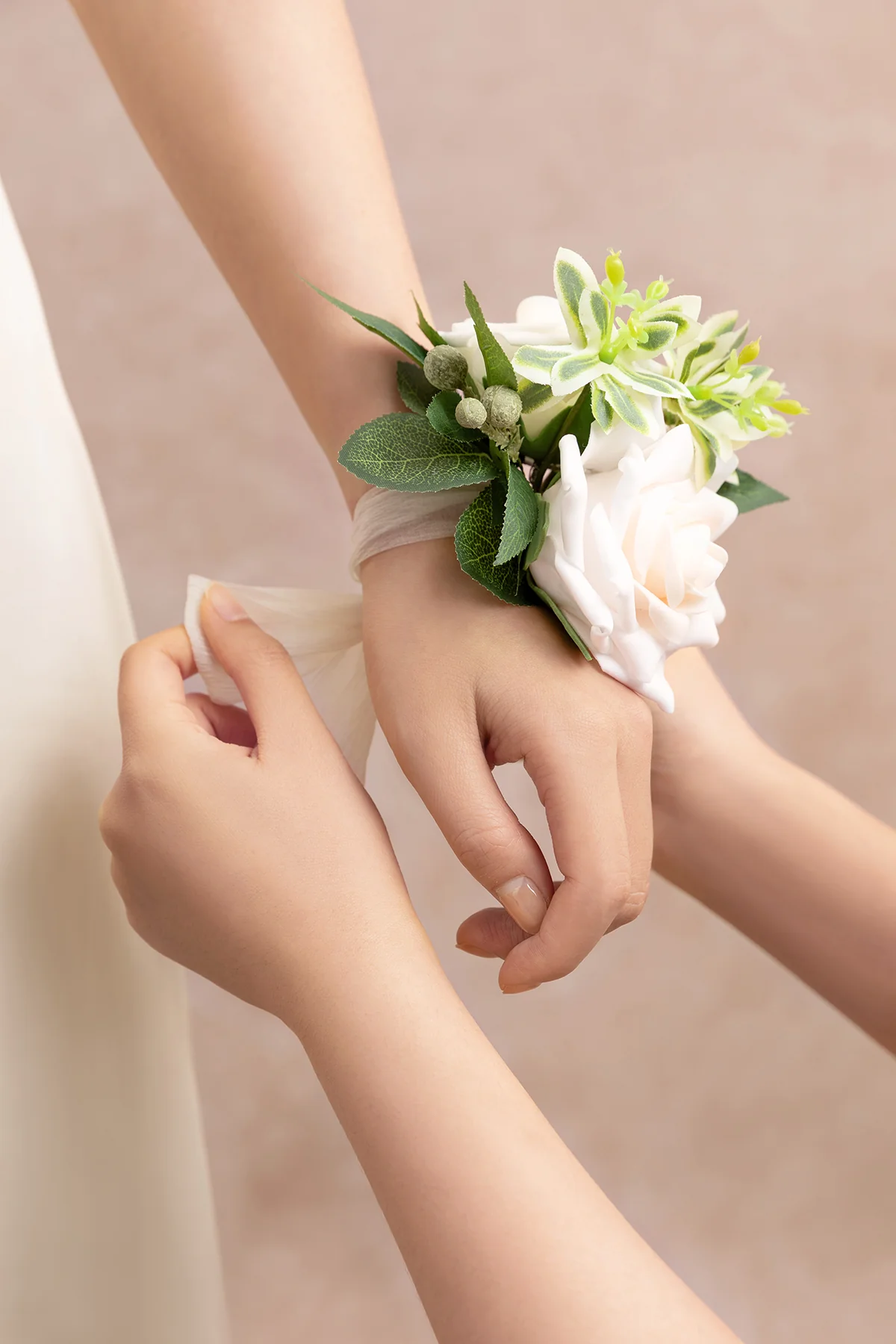Wrist Corsages in Ivory & Cream (Set of 2) - Image 5