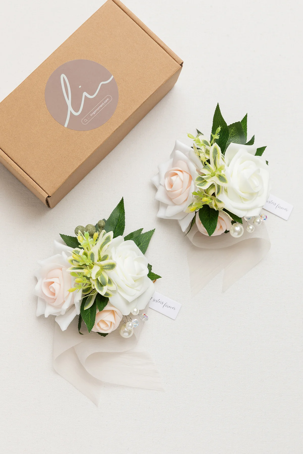 Wrist Corsages in Ivory & Cream (Set of 2) - Image 6