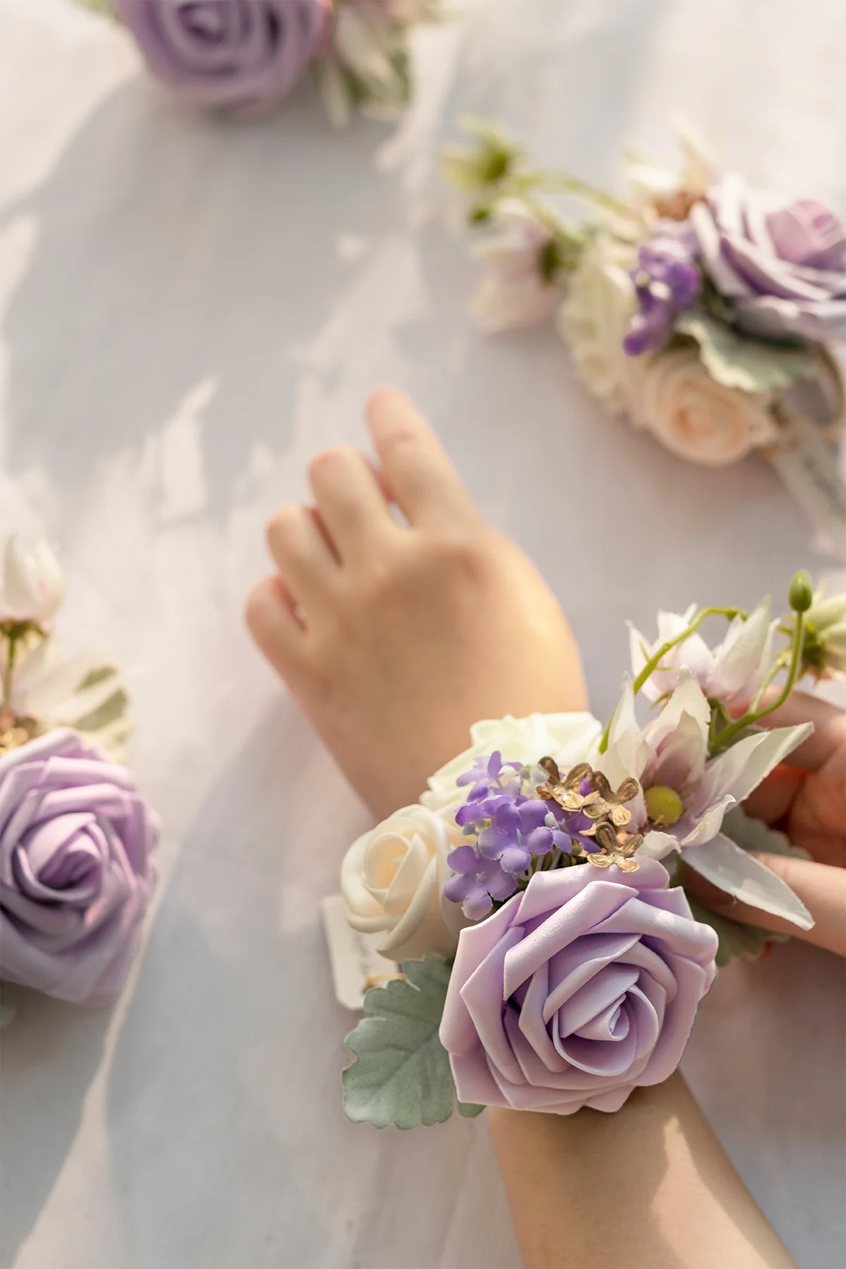 Flash Sale | Wrist Corsages in Lilac & Gold - Image 4