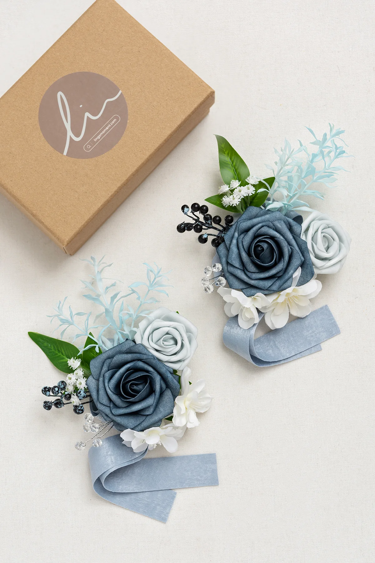 Additional Flower Decorations in Dusty Blue & Navy - Image 9