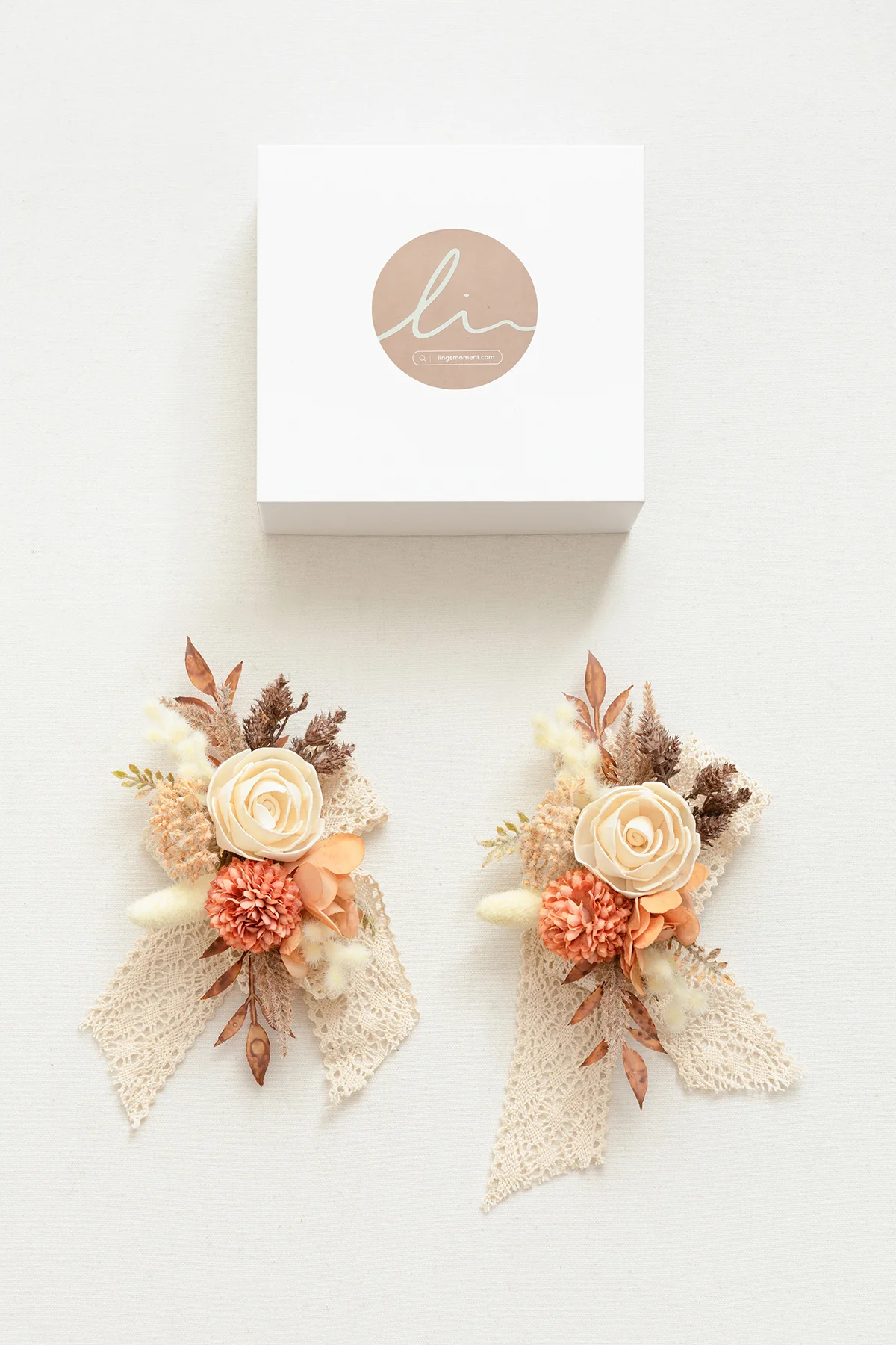 Wrist Corsages in Rust & Sepia - Image 4