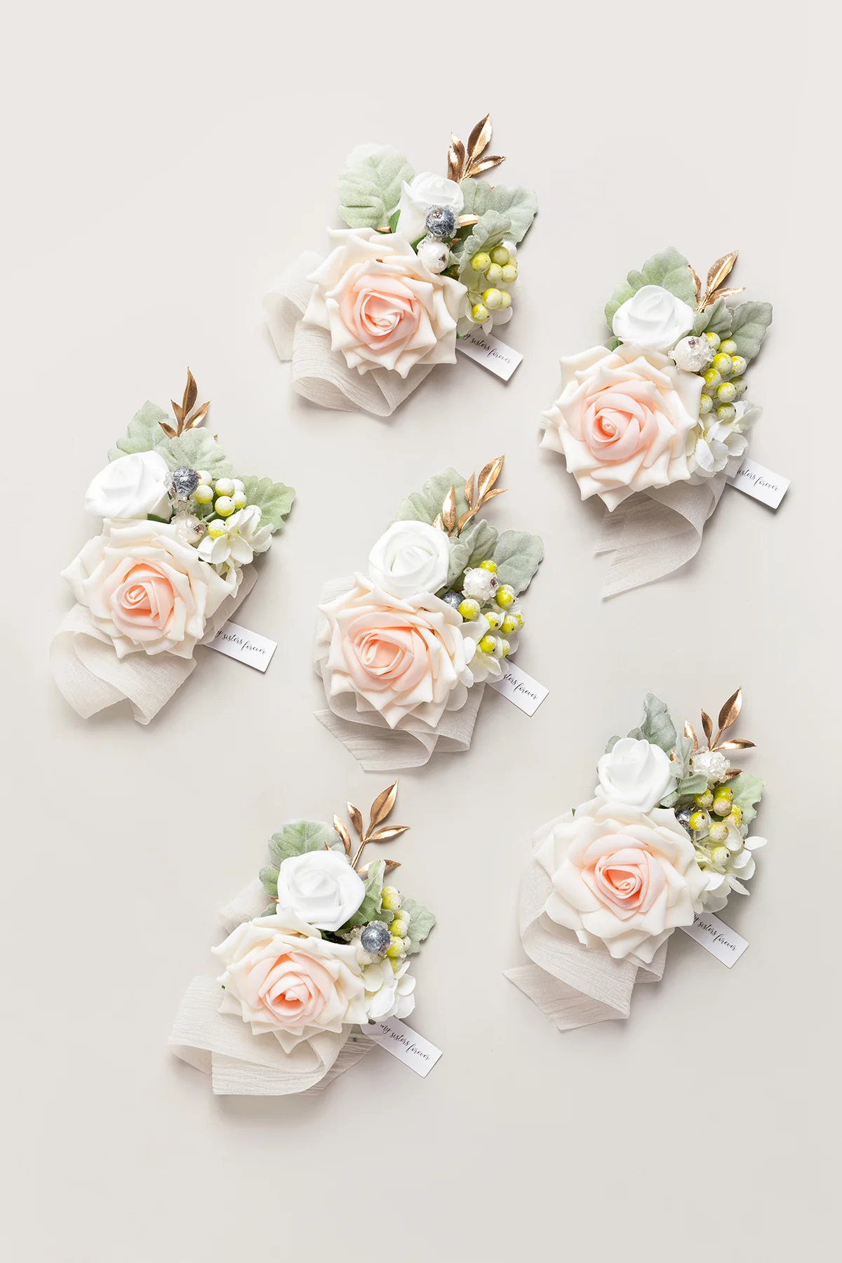 Wrist Corsages in Blush & Cream | Clearance
