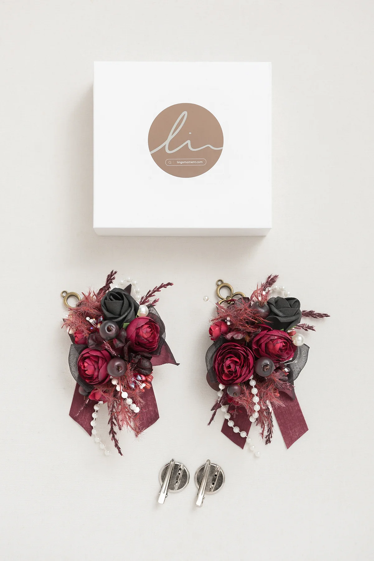 Wrist Corsages & Shoulder Corsages in Black & Burgundy | Clearance - Image 8