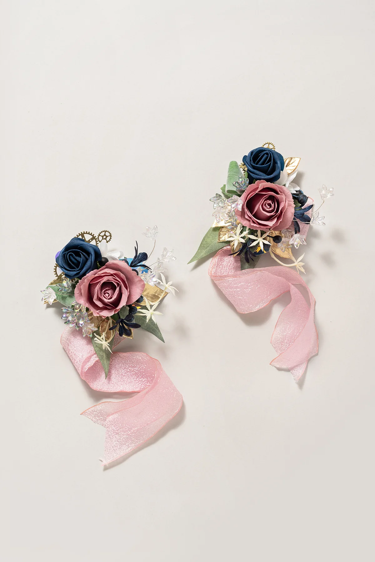 Flash Sale | Wrist Corsages & Shoulder Corsages in Dusty Rose & Navy Blue