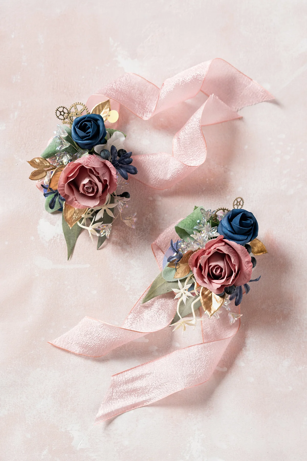 Flash Sale | Wrist Corsages & Shoulder Corsages in Dusty Rose & Navy Blue - Image 2