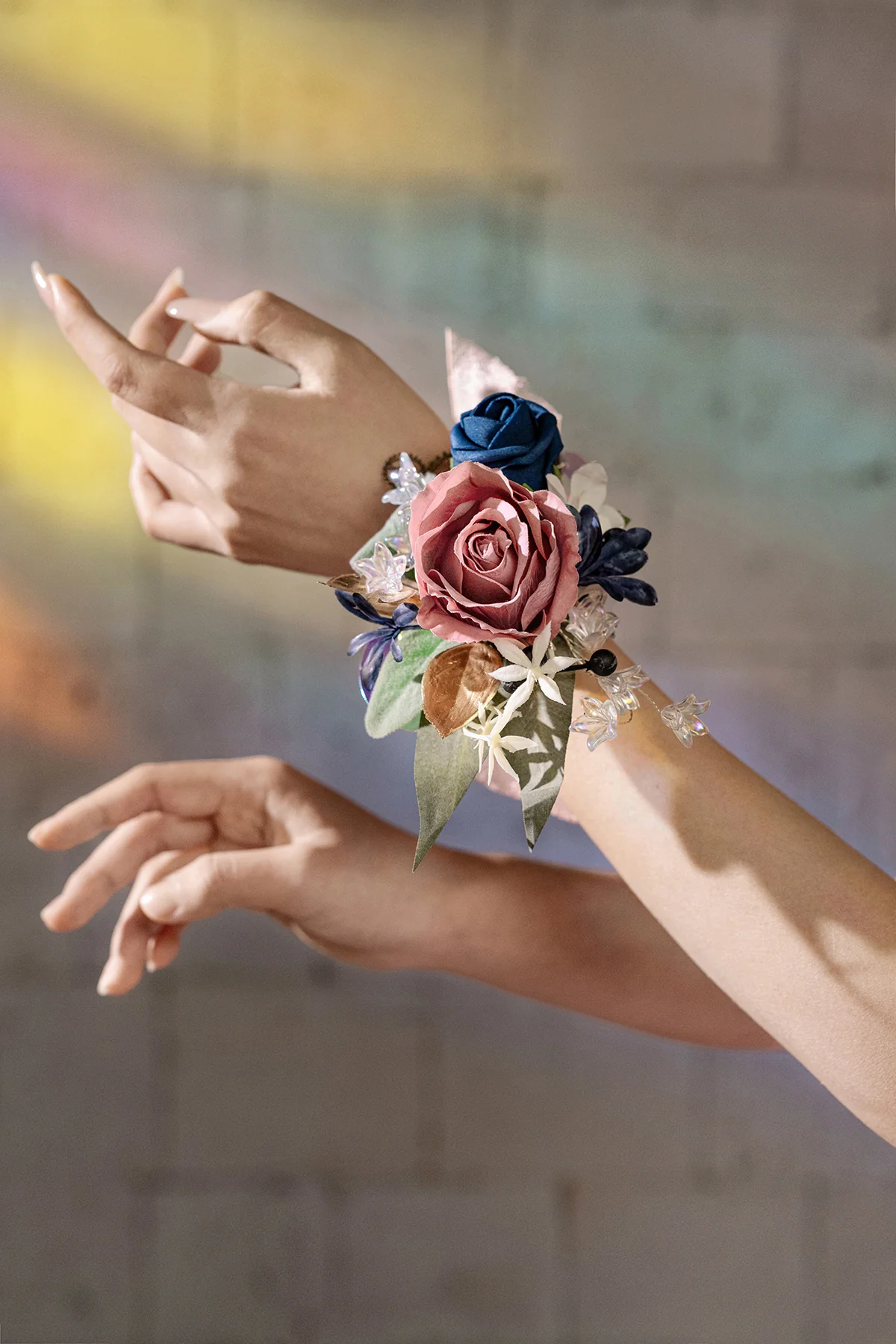 Flash Sale | Wrist Corsages & Shoulder Corsages in Dusty Rose & Navy Blue - Image 7