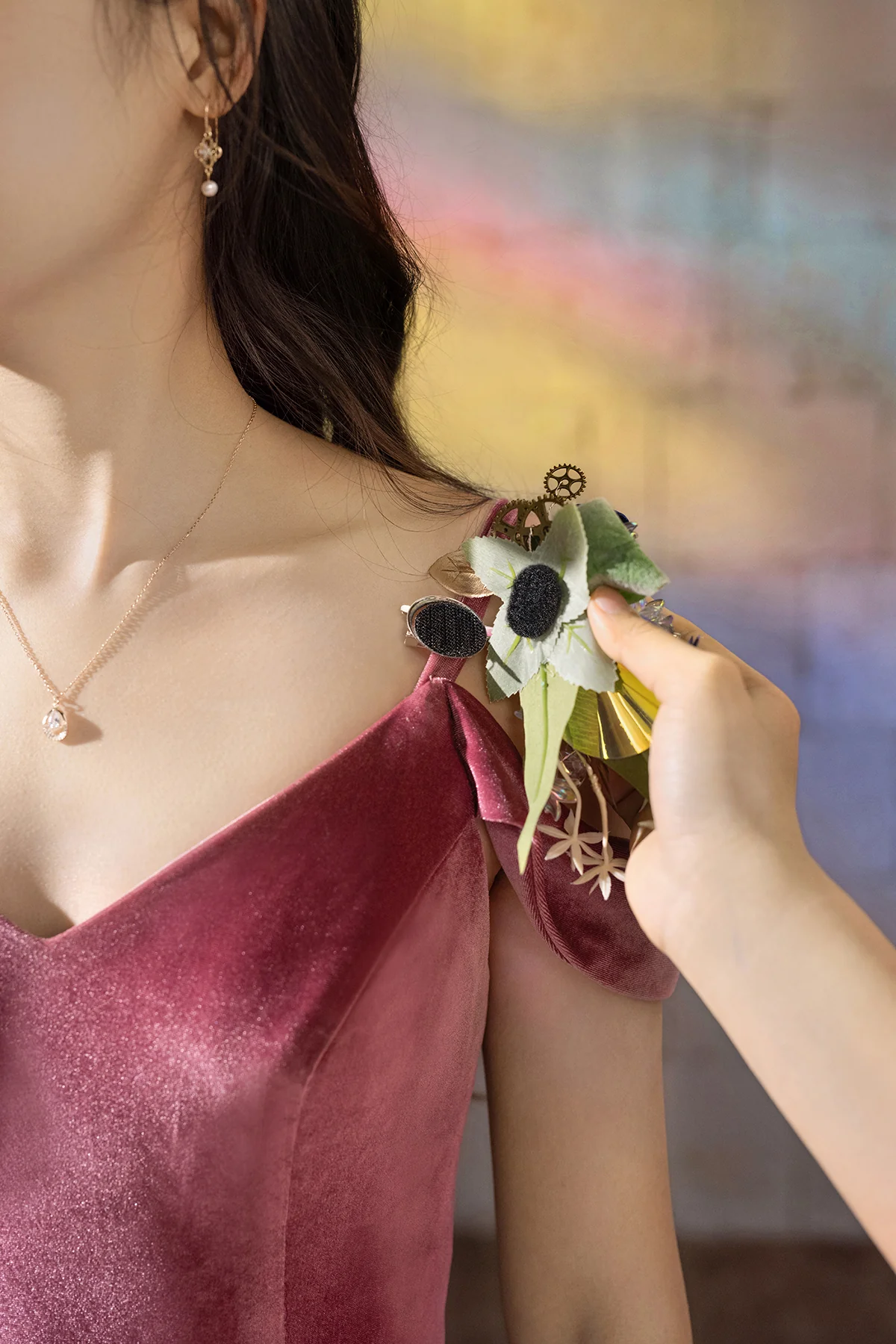 Flash Sale | Wrist Corsages & Shoulder Corsages in Dusty Rose & Navy Blue - Image 8